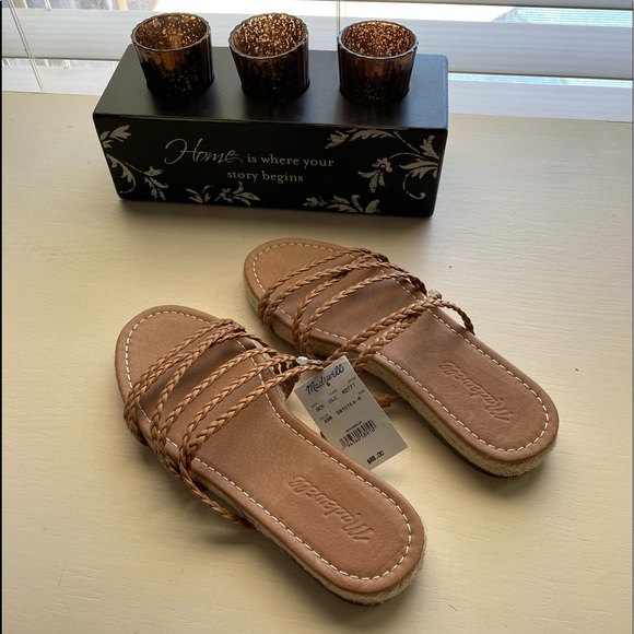 NWT/Madewell Leather Slide Sandals - Picture 2 of 12